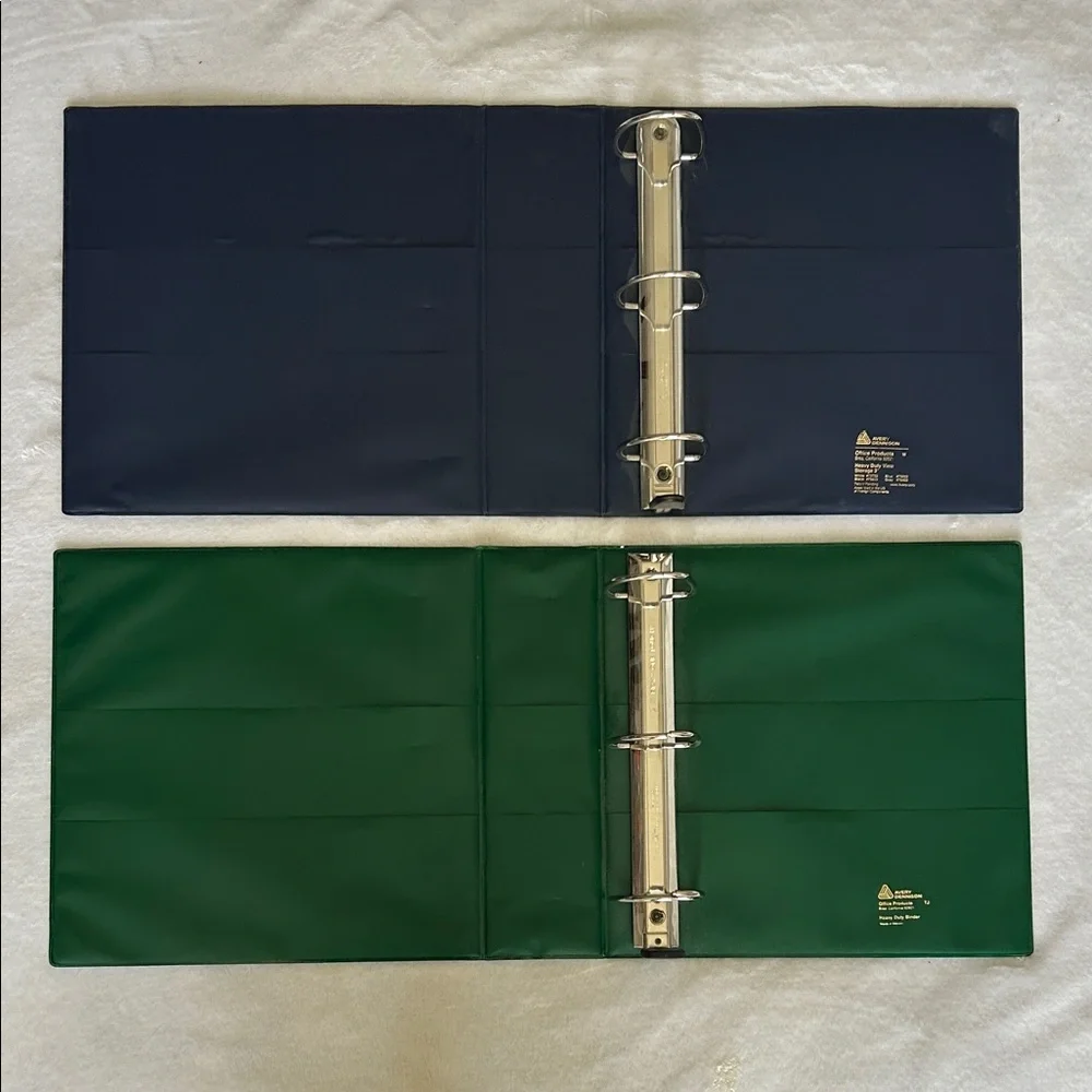 Blue and Green 3” Binders